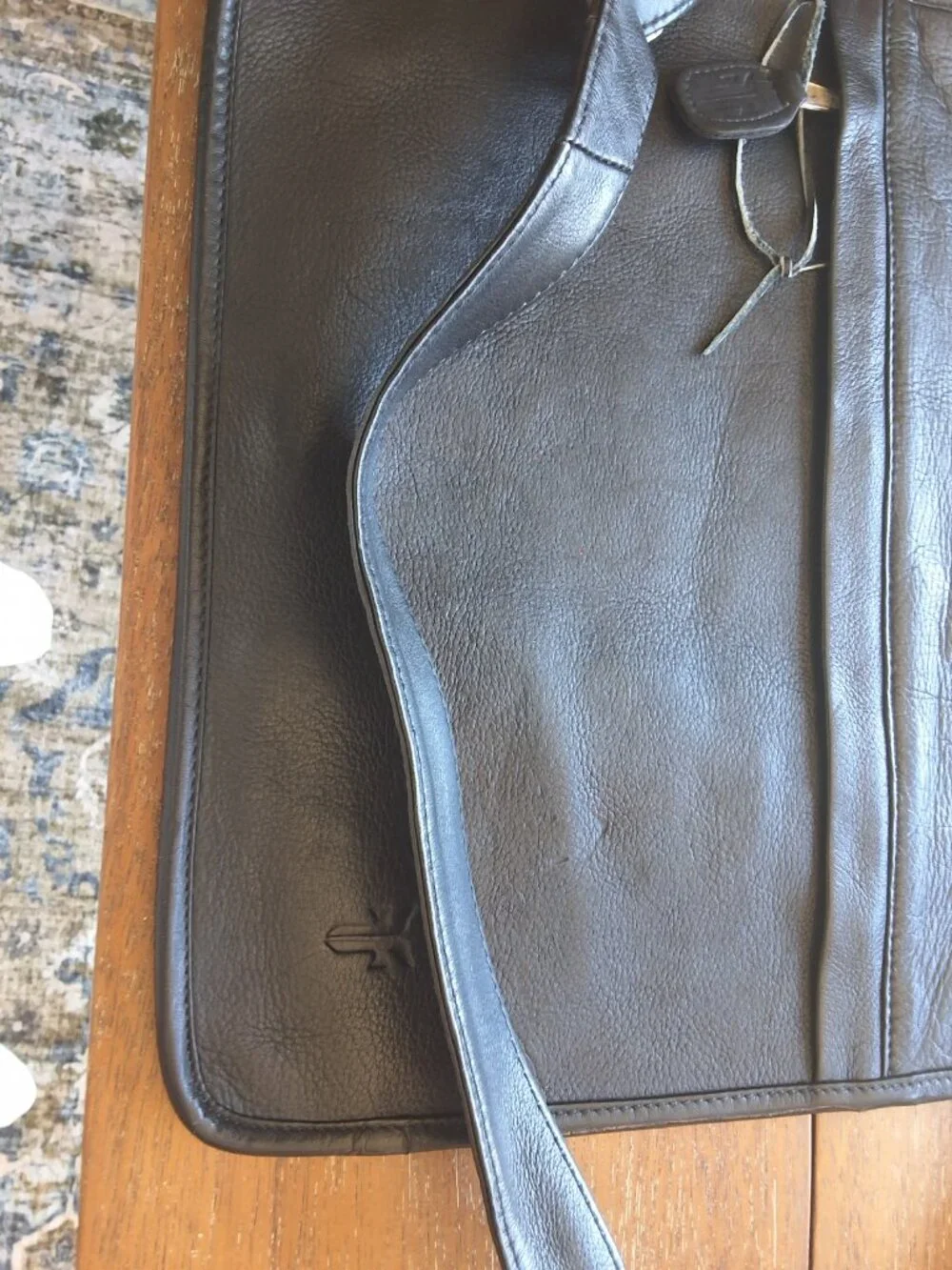 Frye Black Leather Messenger Bag Briefcase